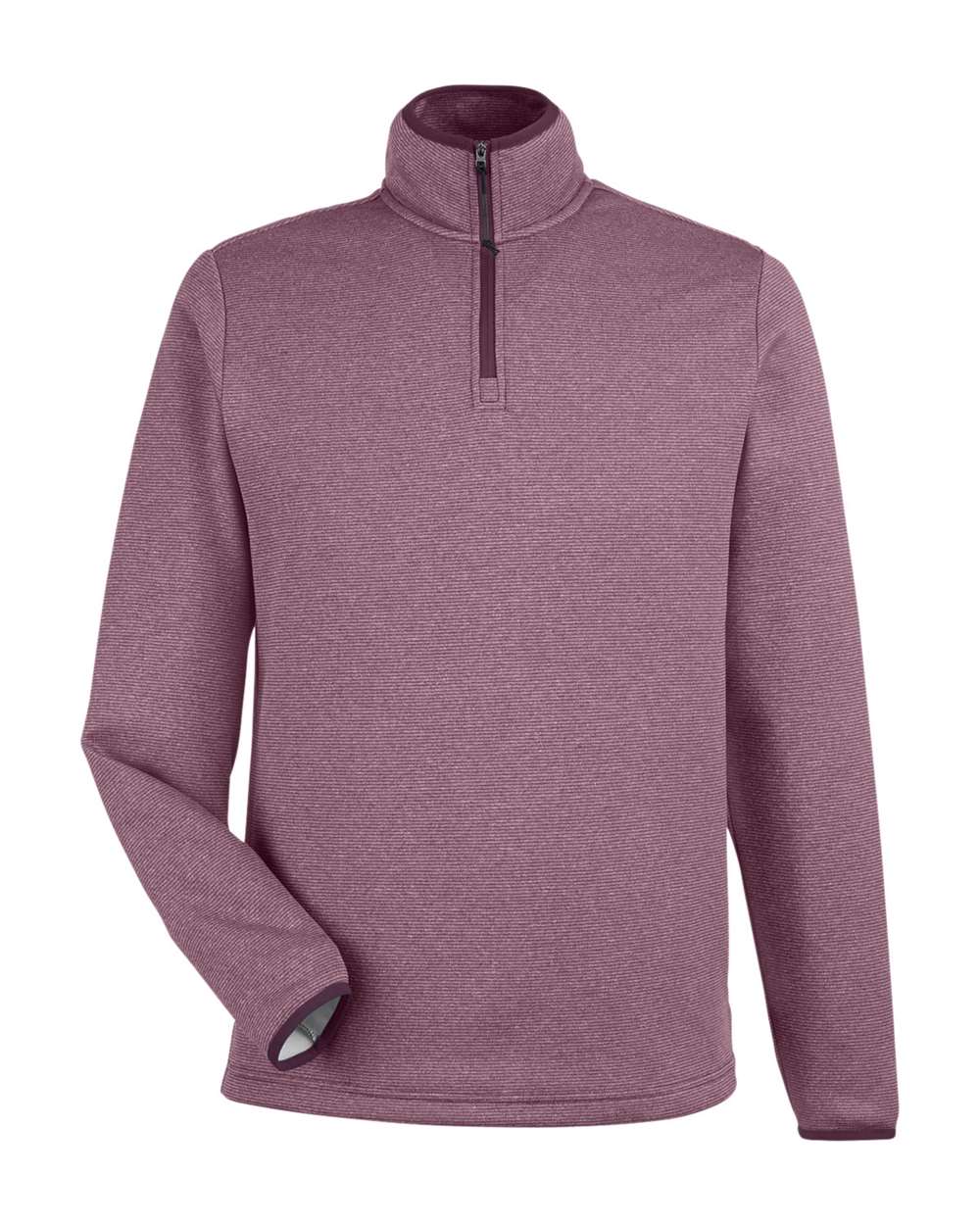 CORE365 Men's Venture Heathered Stripe Quarter-Zip Pullover. CE73 - Burgundy/ White