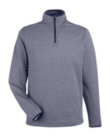 CORE365 Men's Venture Heathered Stripe Quarter-Zip Pullover. CE73 - Classic Navy/ White