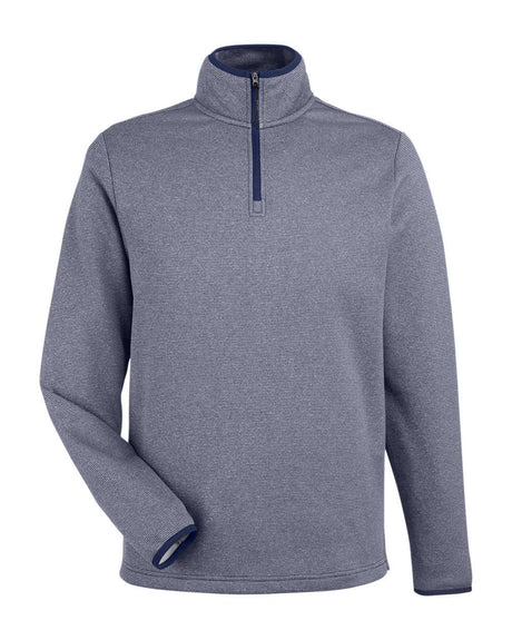 CORE365 Men's Venture Heathered Stripe Quarter-Zip Pullover. CE73 - Classic Navy/ White