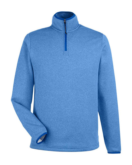 CORE365 Men's Venture Heathered Stripe Quarter-Zip Pullover. CE73 - True Royal/ White