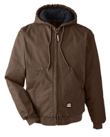 Berne Apparel Men's Heartland Washed Cotton Duck Hooded Jacket. HJ375 - Bark