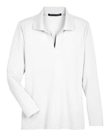 Devon & Jones Women's CrownLux Performance® Plaited Long Sleeve Polo. DG20LW - White