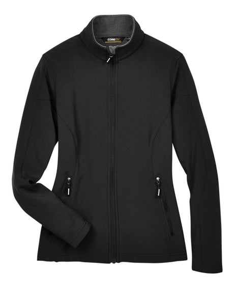 CORE365 Women's Cruise Two-Layer Fleece Bonded Soft Shell Jacket. 78184 - Black