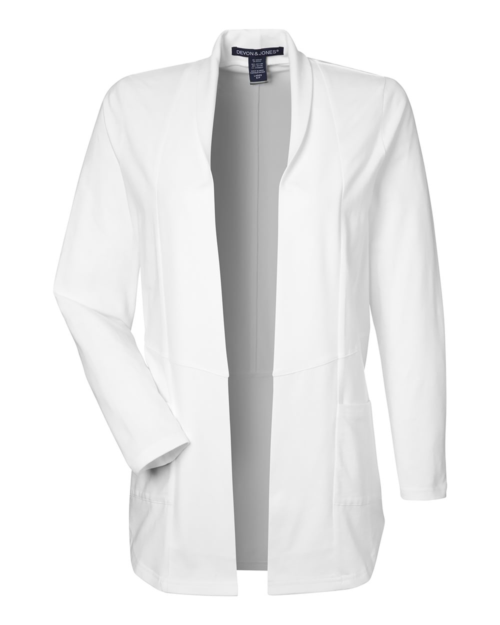 Devon & Jones Women's Raleigh Stretch Cardigan. DP125W - White