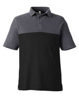 CORE365 Men's Fusion ChromaSoft™ Colorblock Polo. CE112C - Black/ Carbon Heather