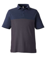 CORE365 Men's Fusion ChromaSoft™ Colorblock Polo. CE112C - Carbon/ Classic Navy Heather