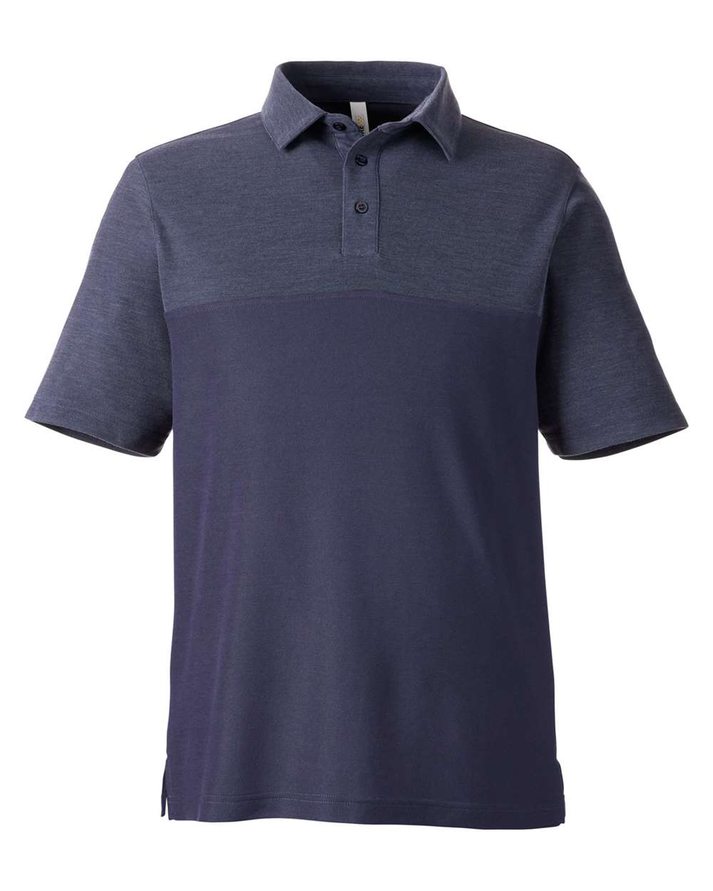 CORE365 Men's Fusion ChromaSoft™ Colorblock Polo. CE112C - Classic Navy/ Classic Navy Heather