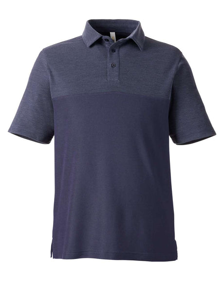 CORE365 Men's Fusion ChromaSoft™ Colorblock Polo. CE112C - Classic Navy/ Classic Navy Heather