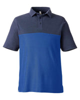 CORE365 Men's Fusion ChromaSoft™ Colorblock Polo. CE112C - True Royal/ Classic Navy Heather