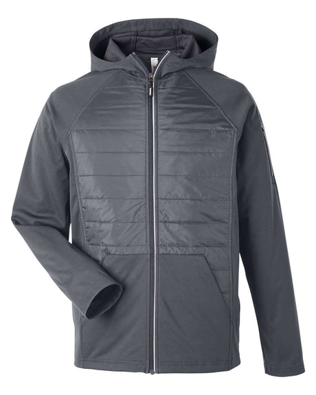 CORE365 Unisex Techno Lite Hybrid Hooded Jacket. CE808 - Carbon