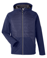 CORE365 Unisex Techno Lite Hybrid Hooded Jacket. CE808 - Classic Navy