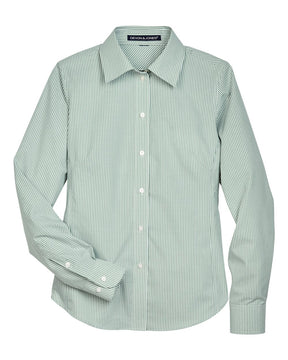 Devon & Jones Women's Crown Collection® Banker Stripe Woven Dress Shirt. D645W - Dill
