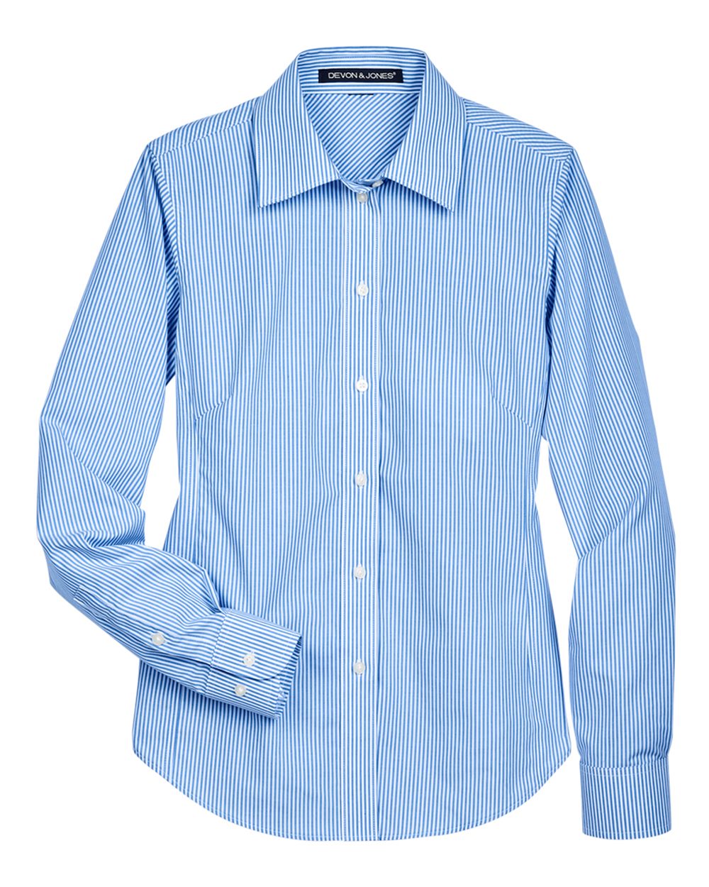 Devon & Jones Women's Crown Collection® Banker Stripe Woven Dress Shirt. D645W - French Blue