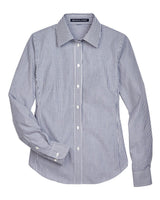 Devon & Jones Women's Crown Collection® Banker Stripe Woven Dress Shirt. D645W - Navy