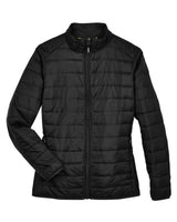 CORE365 Women's Prevail Packable Puffer Jacket. CE700W - Black