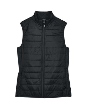 CORE365 Women's Prevail Packable Puffer Vest. CE702W - Black