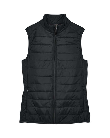 CORE365 Women's Prevail Packable Puffer Vest. CE702W - Black