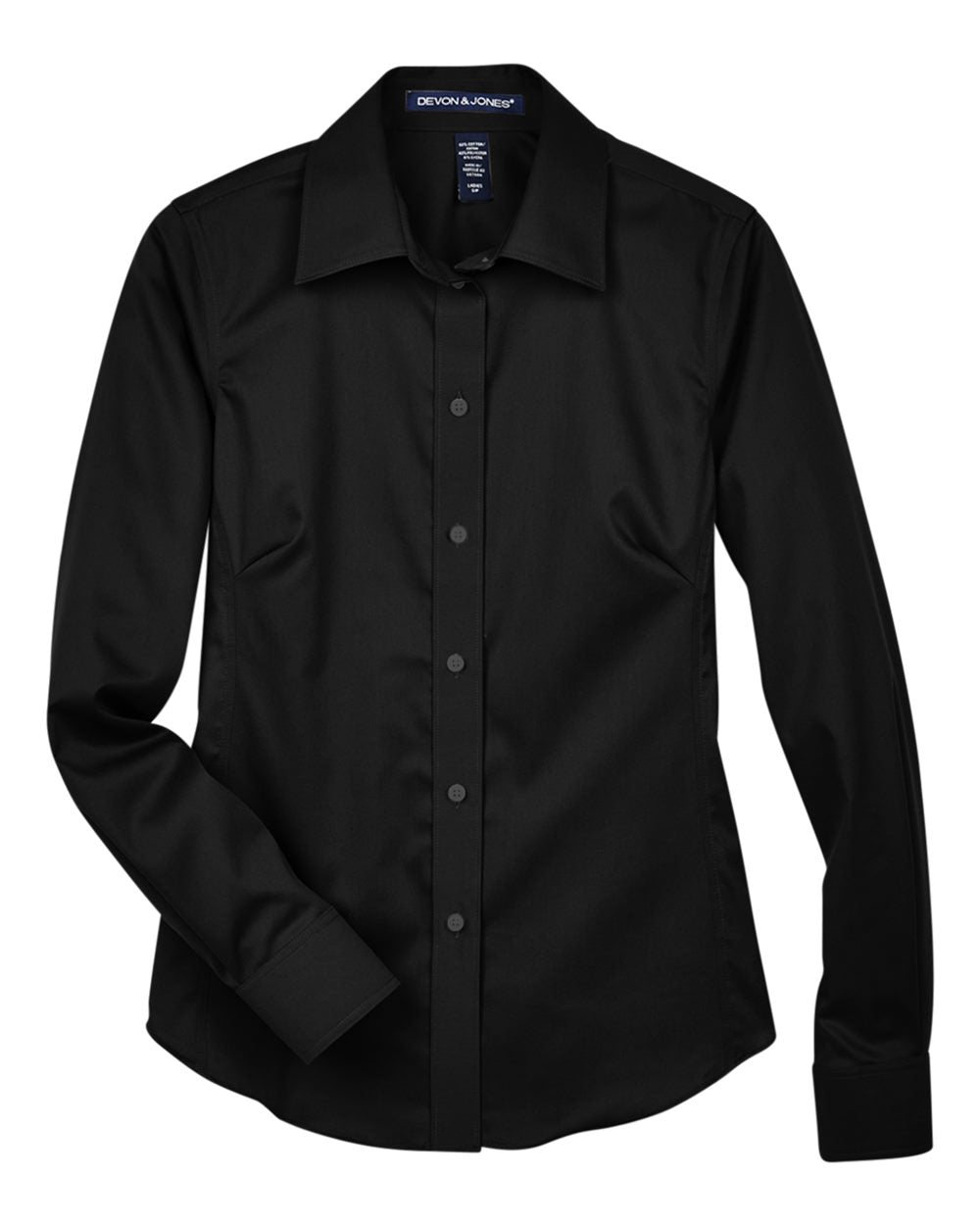 Devon & Jones Women's Crown Collection® Solid Stretch Twill Woven Dress Shirt. DG530W - Black