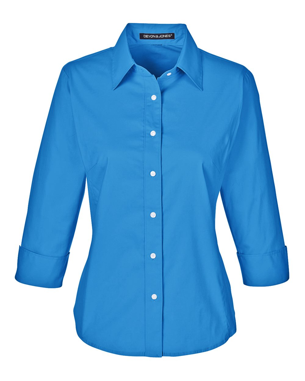 Devon & Jones Women's Perfect Fit™ Three-Quarter Sleeve Stretch Poplin Dress Shirt. DP625W - French Blue