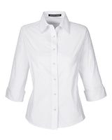 Devon & Jones Women's Perfect Fit™ Three-Quarter Sleeve Stretch Poplin Dress Shirt. DP625W - White