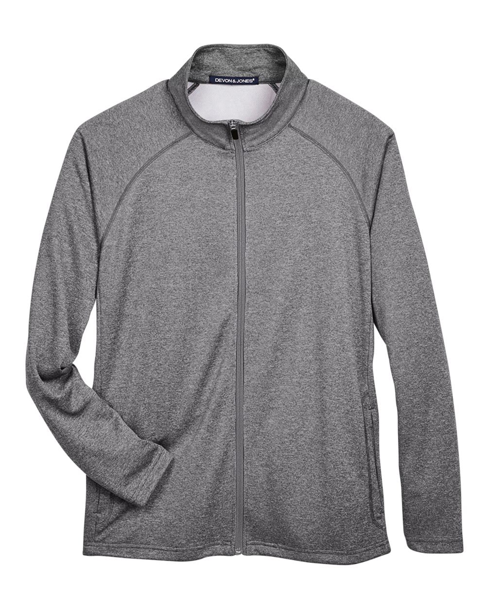 Devon & Jones Men's Stretch Tech-Shell® Compass Full-Zip Jacket. DG420 - Dark Grey Heather