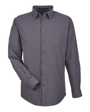 Devon & Jones Men's CrownLux Performance® Tonal Mini Check Woven Dress Shirt. DG535 - Carbon