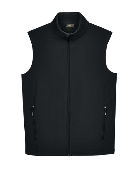 CORE365 Men's Cruise Two-Layer Fleece Bonded Soft Shell Vest. CE701 - Black