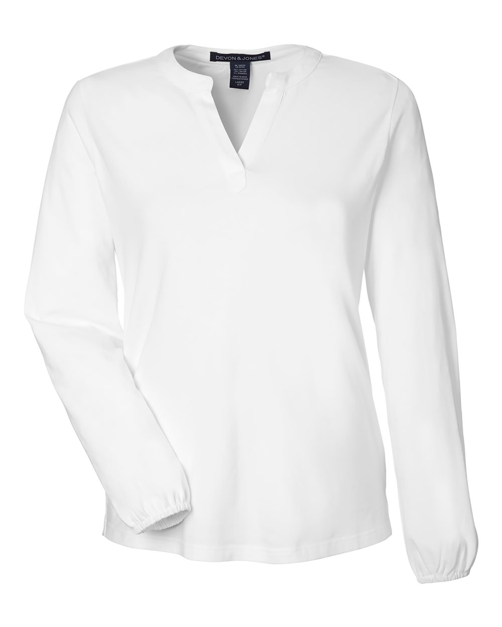 Devon & Jones Women's Raleigh Half-Placket Knit Top. DP122W - White