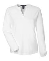 Devon & Jones Women's Raleigh Half-Placket Knit Top. DP122W - White