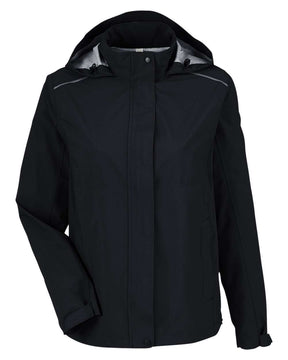 CORE365 Women's Barrier Packable Waterproof Rain Jacket. CE712W - Black