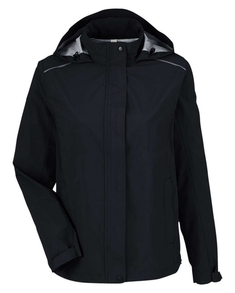 CORE365 Women's Barrier Packable Waterproof Rain Jacket. CE712W - Black