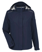 CORE365 Women's Barrier Packable Waterproof Rain Jacket. CE712W - Classic Navy