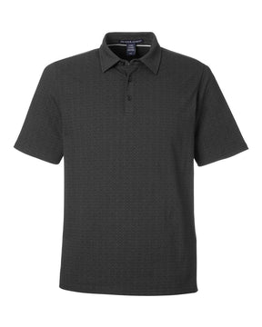 Devon & Jones Men's Crownlux Performance® Geo Polo. DG101 - Black/ Graphite