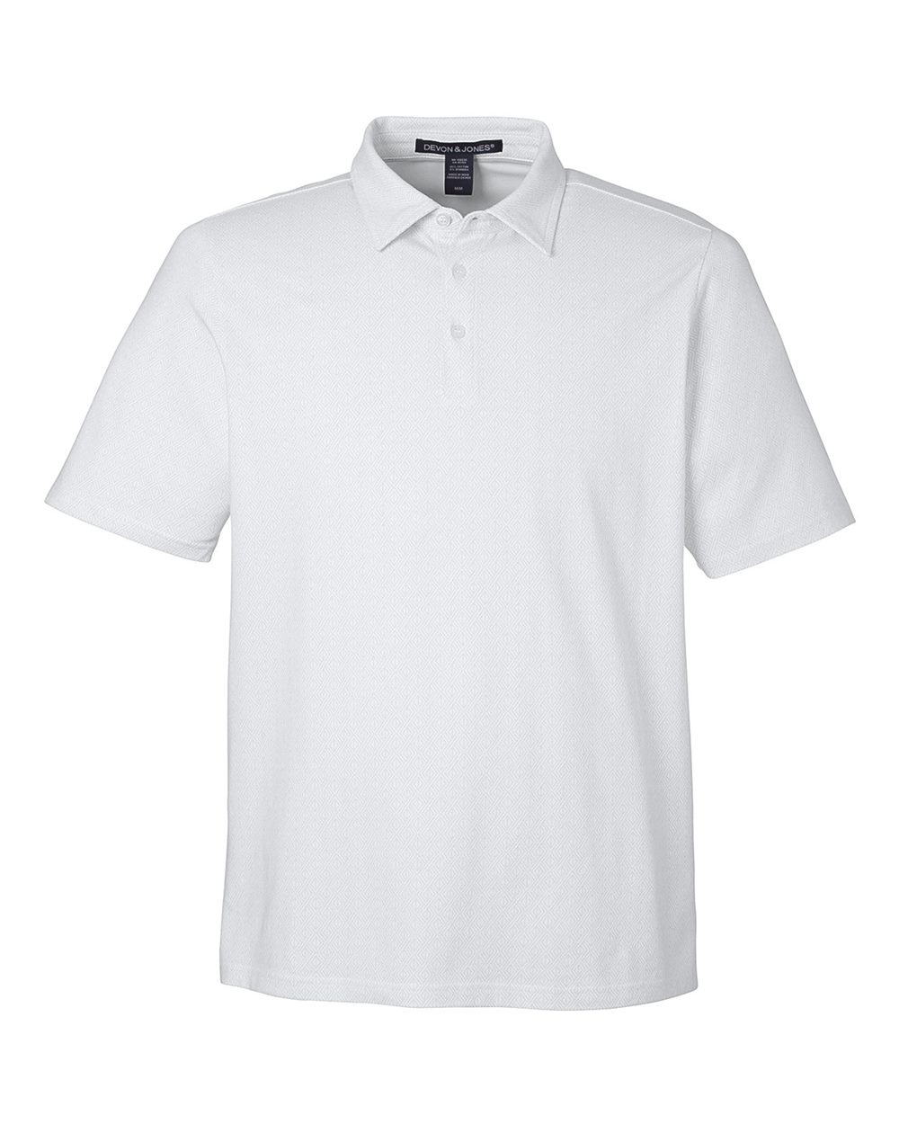 Devon & Jones Men's Crownlux Performance® Geo Polo. DG101 - White/ Silver