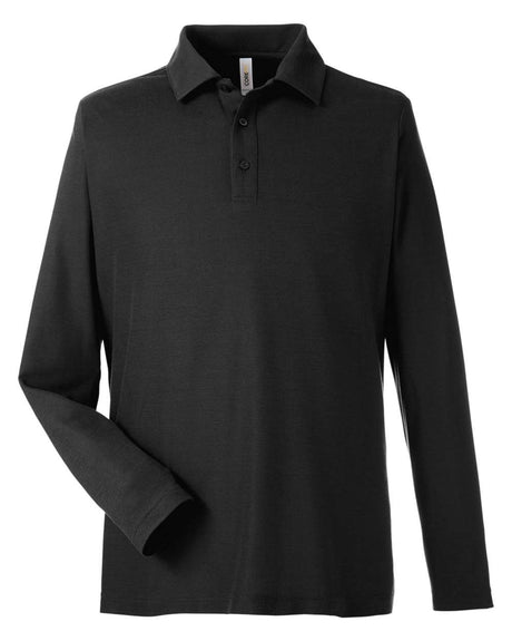 CORE365 Men's Fusion ChromaSoft™ Long Sleeve Pique Polo. CE112L - Black