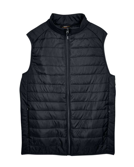 CORE365 Men's Prevail Packable Puffer Vest. CE702 - Black