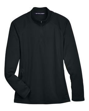 Devon & Jones Women's Stretch Tech-Shell® Compass Quarter-Zip Pullover. DG440W - Black