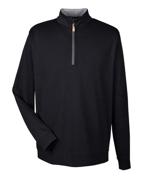 Devon & Jones Men's DRYTEC20™ Performance Quarter-Zip Pullover. DG479 - Black/ Grey Heather/ Graphite