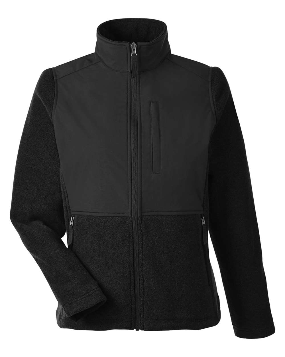 CORE365 Women's Journey Summit Hybrid Full-Zip. CE890W - Black/ Black