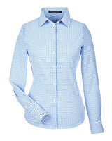 Devon & Jones Women's CrownLux Performance® Micro Windowpane Woven Dress Shirt. DG540W - French Blue/ White