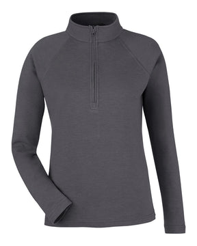 Devon & Jones Women's New Classics® Charleston Quarter-Zip Pullover. DG481WZ - Black Melange