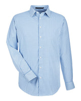 Devon & Jones Men's CrownLux Performance® Micro Windowpane Woven Dress Shirt. DG540 - French Blue/ White