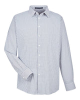 Devon & Jones Men's CrownLux Performance® Micro Windowpane Woven Dress Shirt. DG540 - Navy/ White