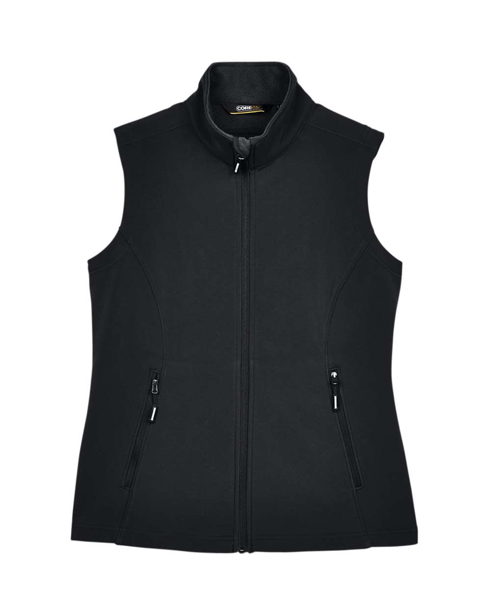 CORE365 Women's Cruise Two-Layer Fleece Bonded Soft Shell Vest. CE701W - Black