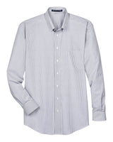 Devon & Jones Men's Crown Collection® Banker Stripe Woven Dress Shirt. D645 - Navy