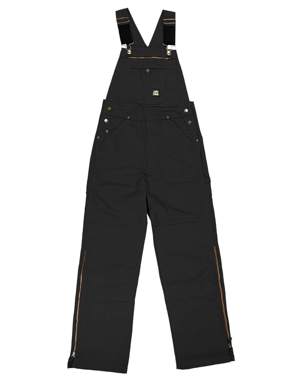 Berne Apparel Men's Slab Unlined Duck Bib Overall. B1067 - Black_38