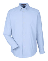 Devon & Jones Men's CrownLux Performance® Microstripe Dress Shirt. DG537 - French Blue/ White