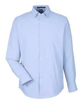 Devon & Jones Men's CrownLux Performance® Microstripe Dress Shirt. DG537 - French Blue/ White