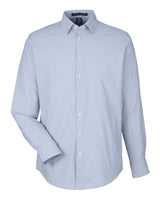 Devon & Jones Men's CrownLux Performance® Microstripe Dress Shirt. DG537 - Navy/ White