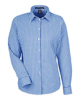 Devon & Jones Women's CrownLux Performance® Gingham Dress Shirt. DG536W - French Blue/ White